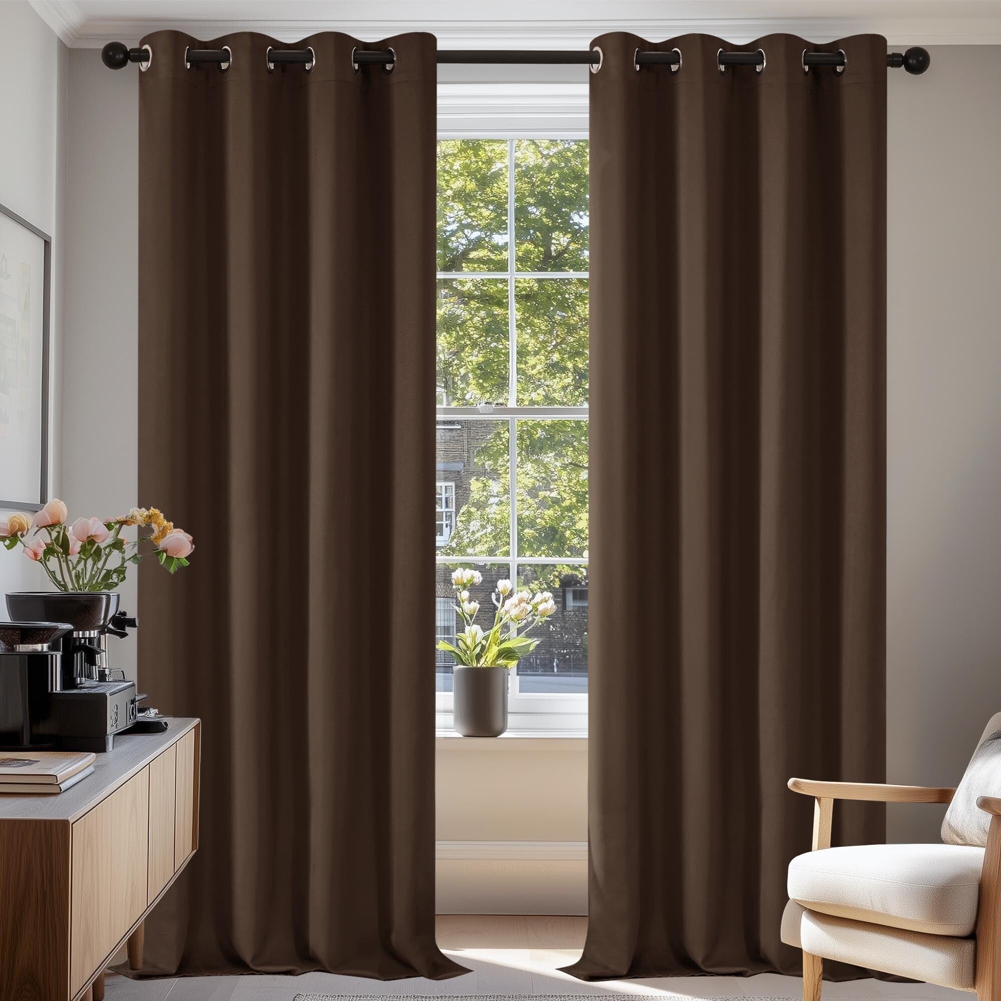 Grommet Living Room Room Darkening Curtains (2 Panel)