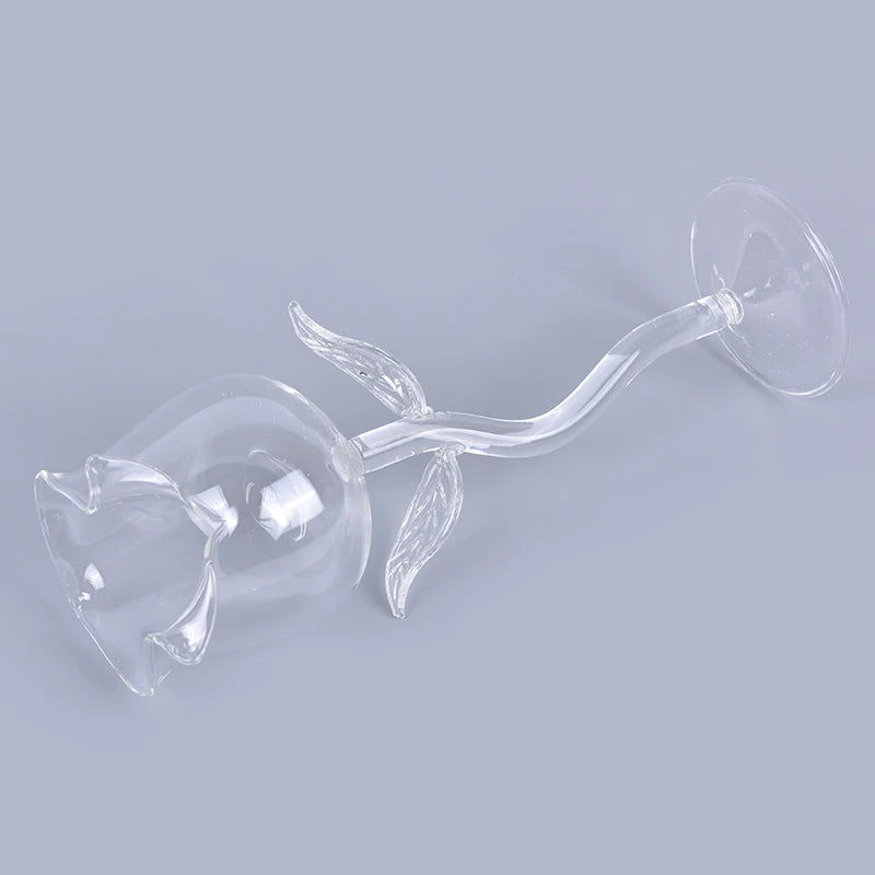 1Pc Wine Cocktail Glasses Home Wedding Party Barware Drinkware Gifts Creative Wine Glass Rose Flower Shape Goblet Lead-Free Red