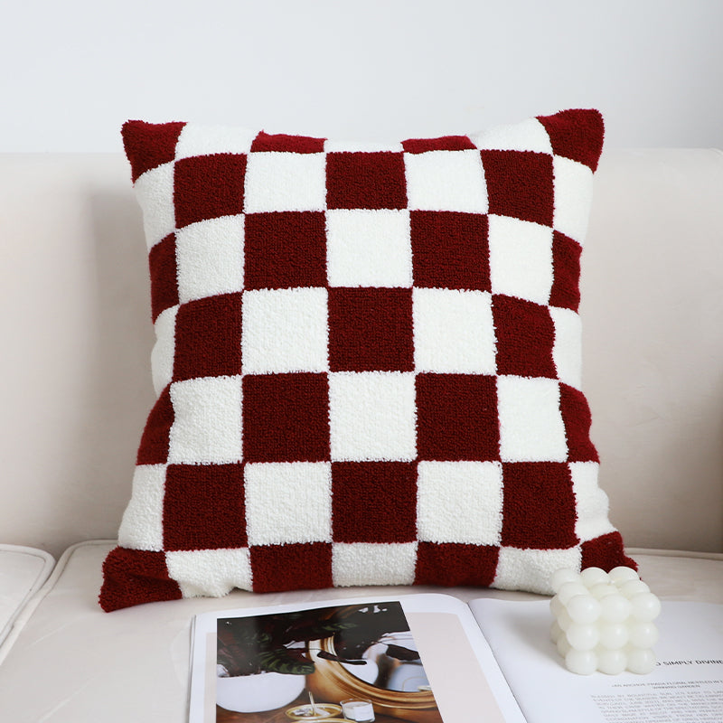 Black and White Simple Checkerboard Pillow Living Room Sofa