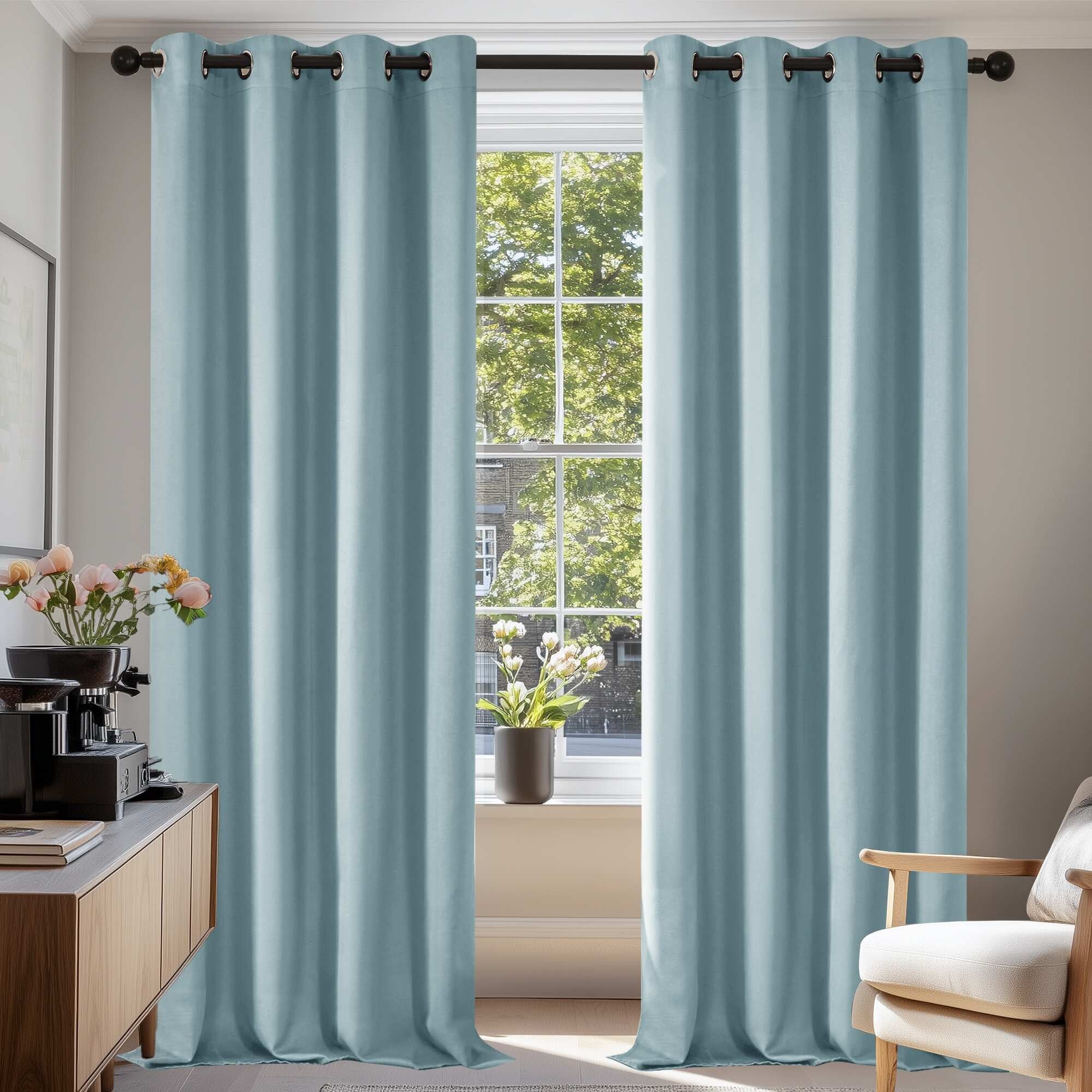 Grommet Living Room Room Darkening Curtains (2 Panel)