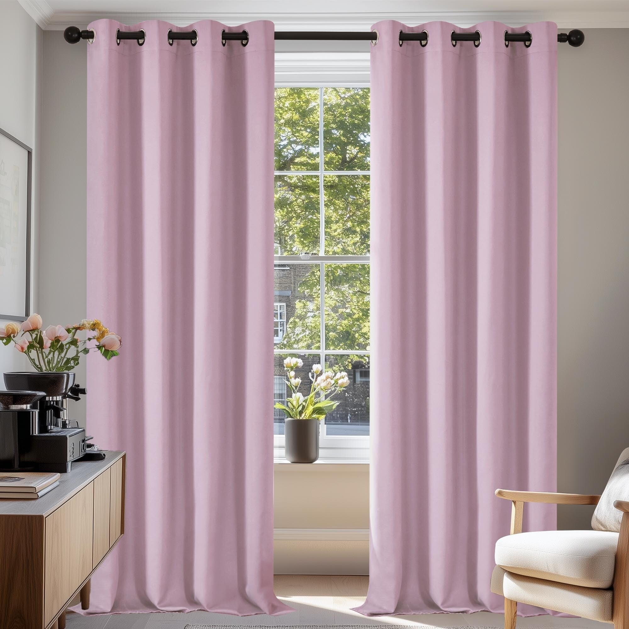 Grommet Living Room Room Darkening Curtains (2 Panel)