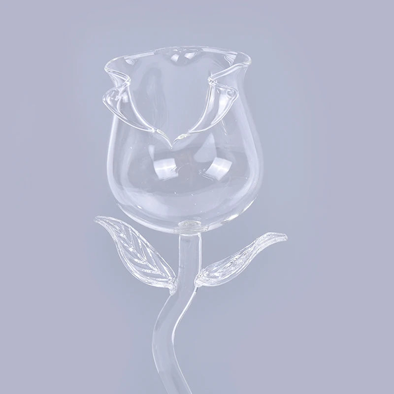 1Pc Wine Cocktail Glasses Home Wedding Party Barware Drinkware Gifts Creative Wine Glass Rose Flower Shape Goblet Lead-Free Red