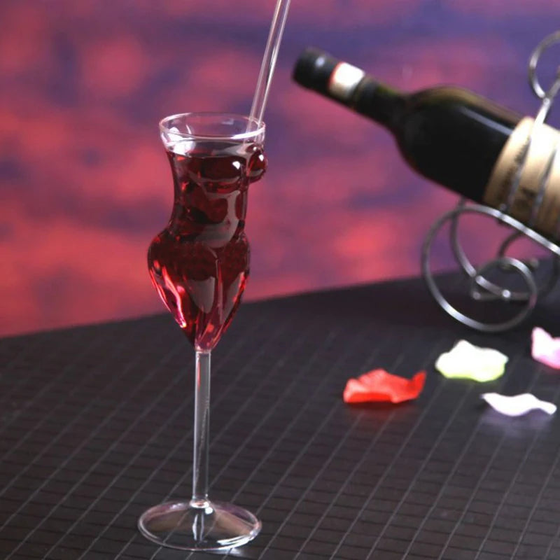 1Pc Wine Cocktail Glasses Home Wedding Party Barware Drinkware Gifts Creative Wine Glass Rose Flower Shape Goblet Lead-Free Red