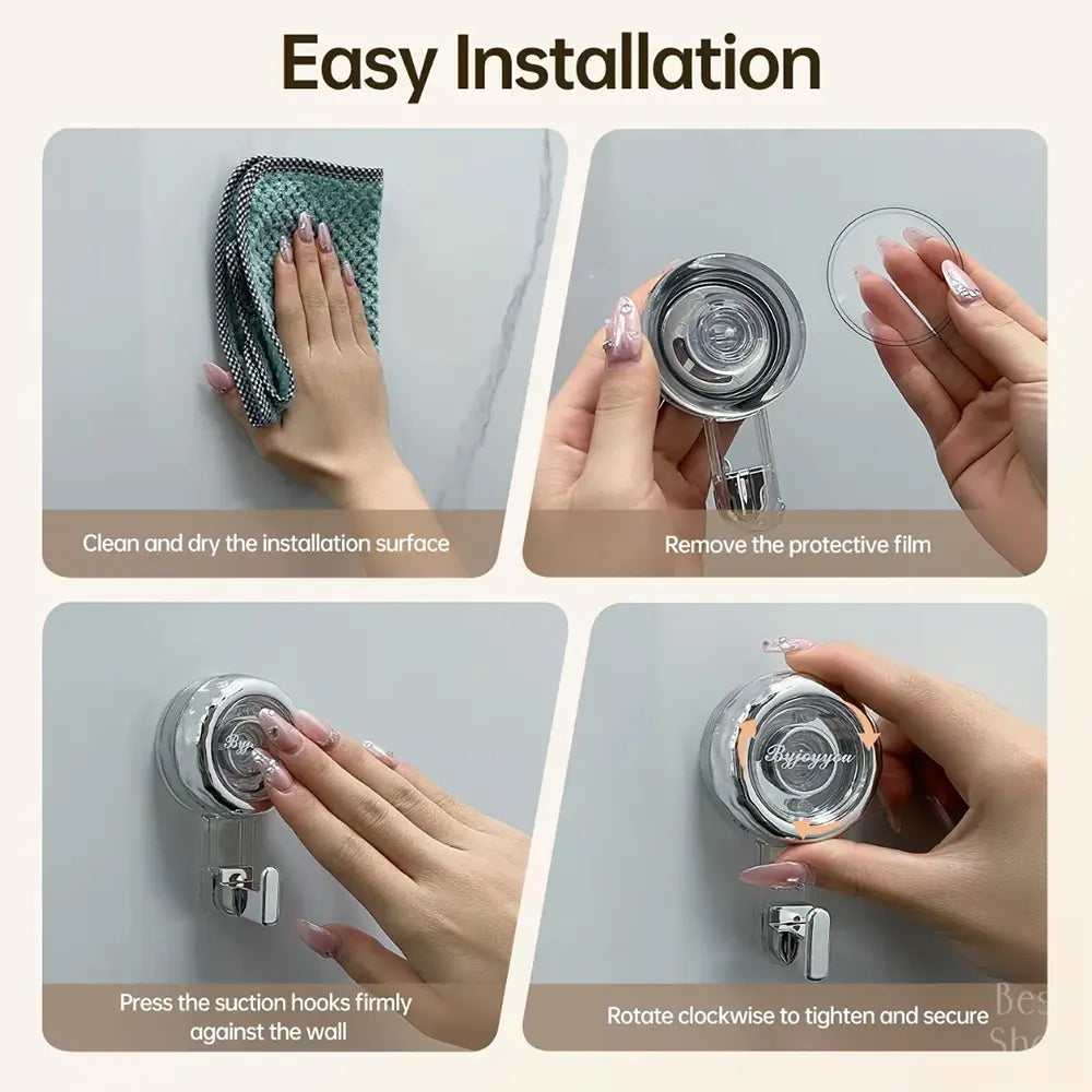 2/4/8/10Pcs Strong Suction Cup Hooks for Shower No Drill Removable Hooks for Towel Glass Doormirror Windows Tile Bathroom Organizer Hanger Christmas Halloween Decoration