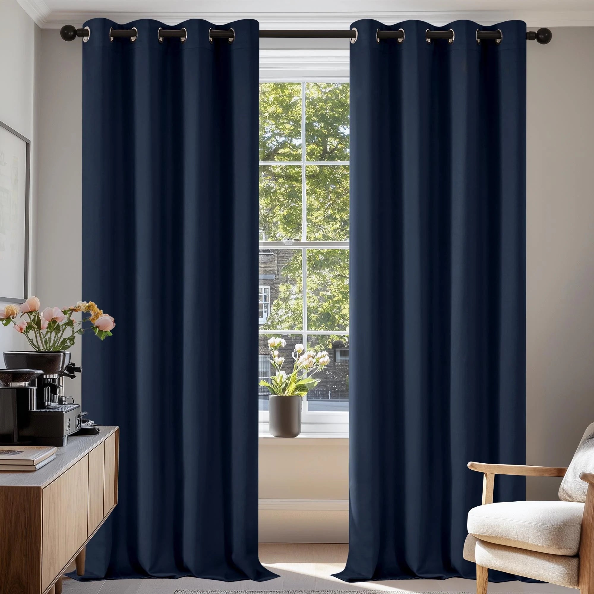 Grommet Living Room Room Darkening Curtains (2 Panel)