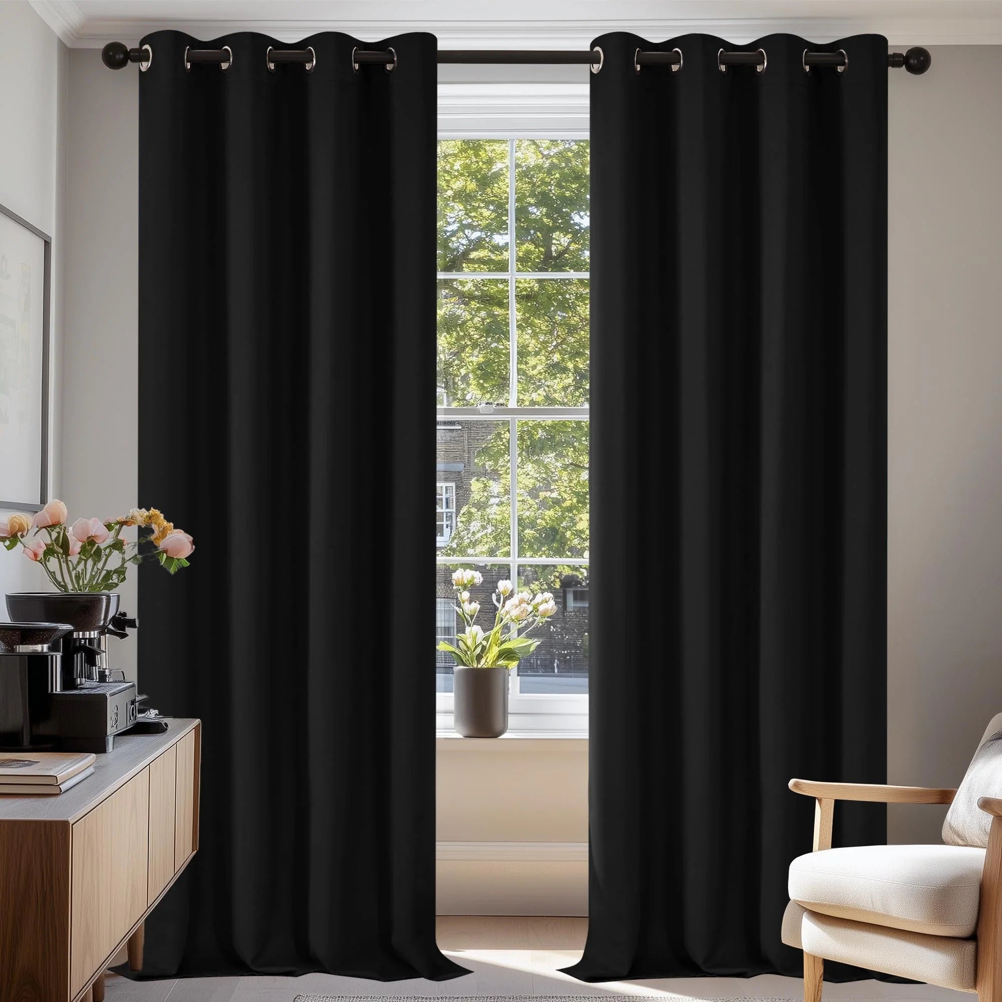 Grommet Living Room Room Darkening Curtains (2 Panel)