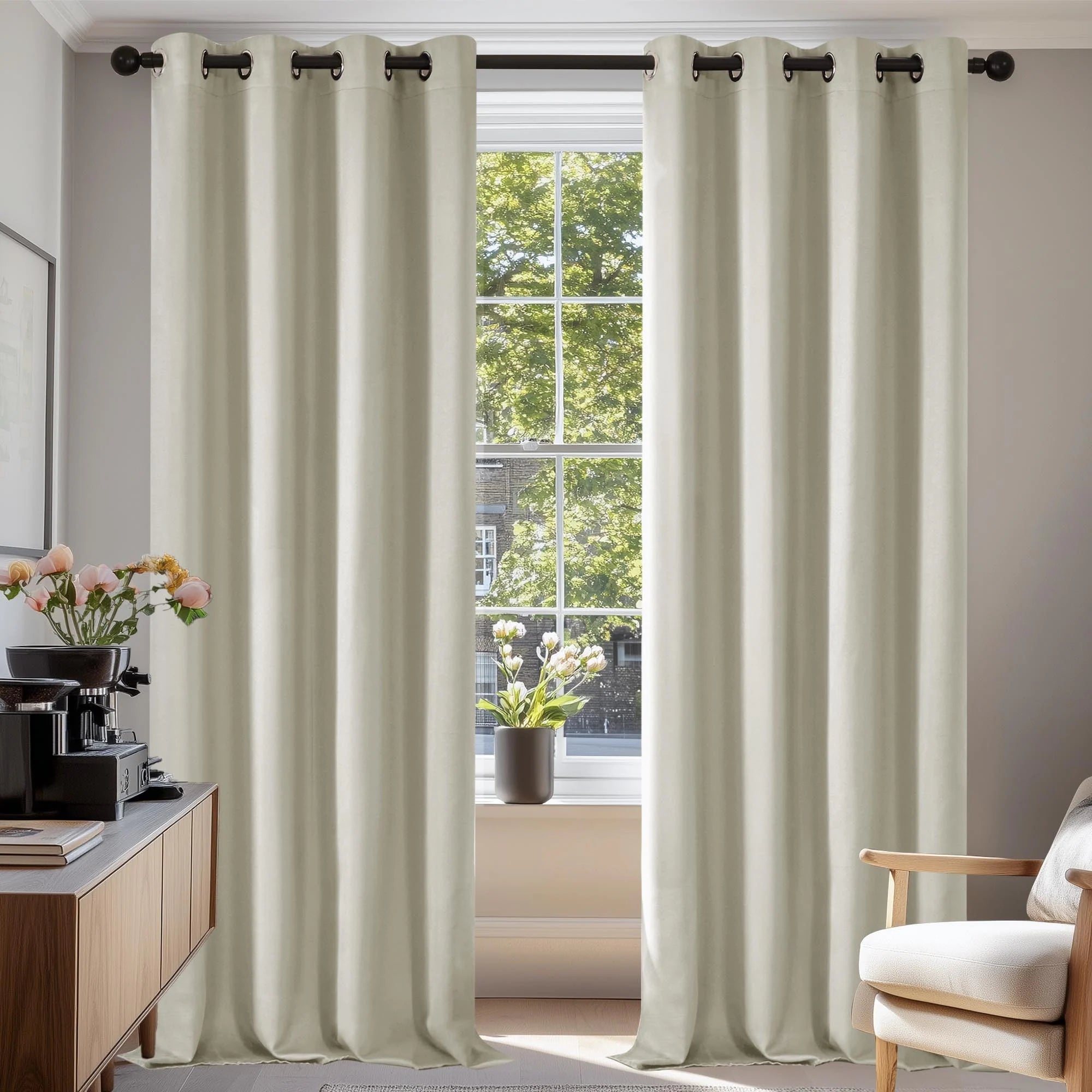 Grommet Living Room Room Darkening Curtains (2 Panel)