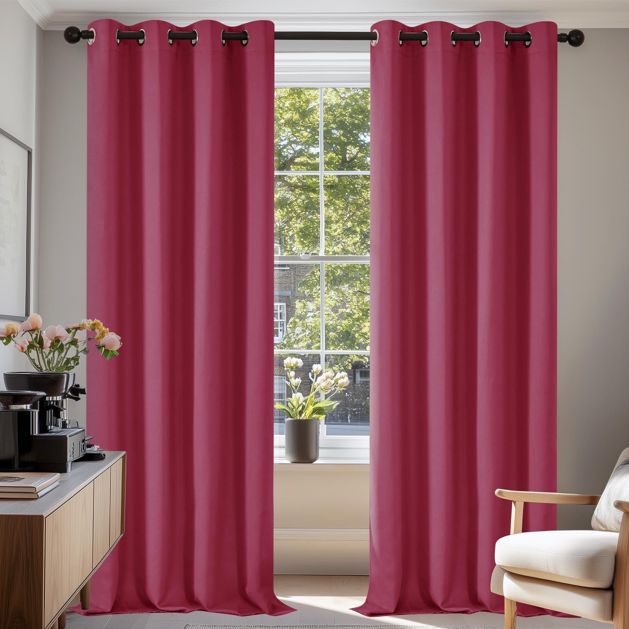 Grommet Living Room Room Darkening Curtains (2 Panel)