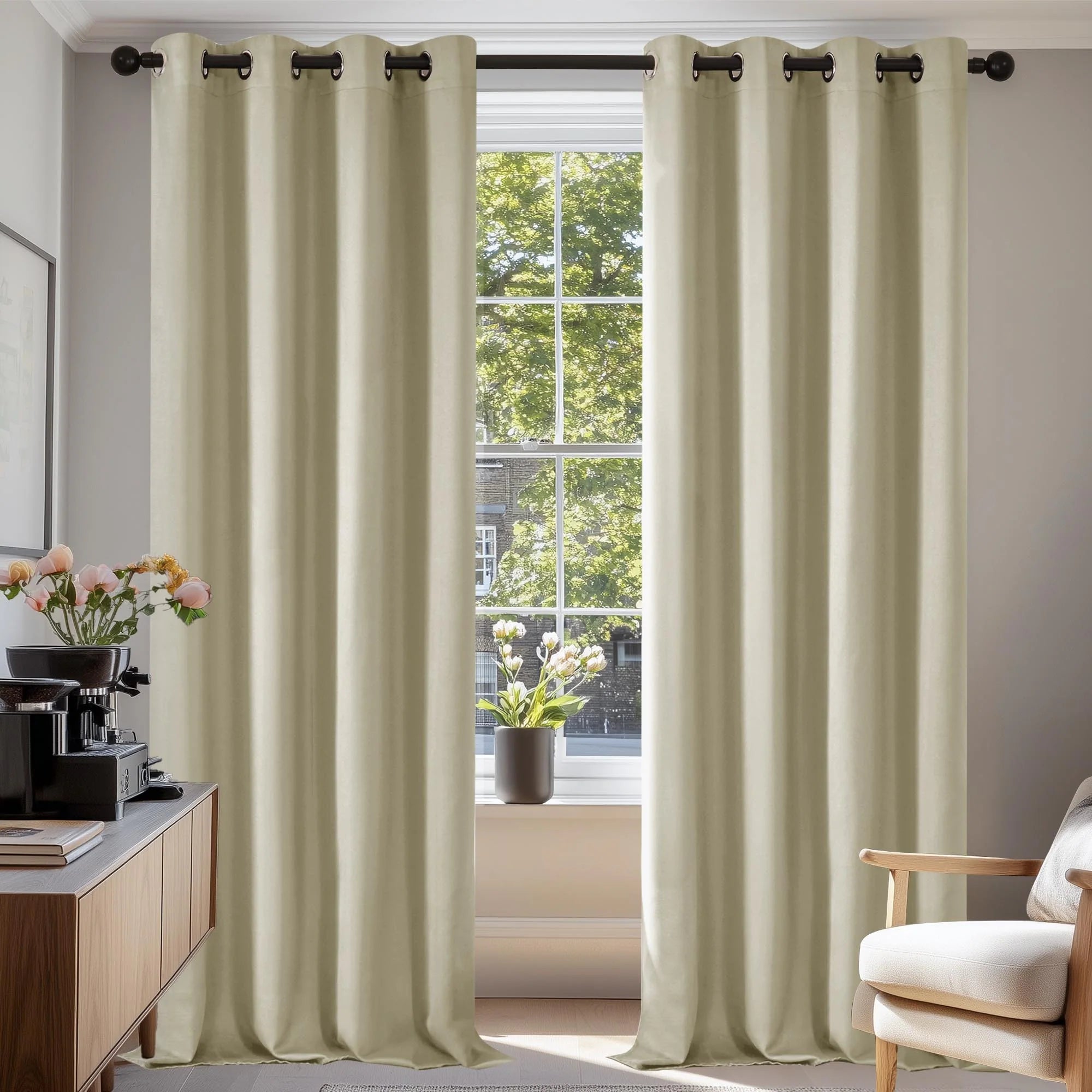 Grommet Living Room Room Darkening Curtains (2 Panel)