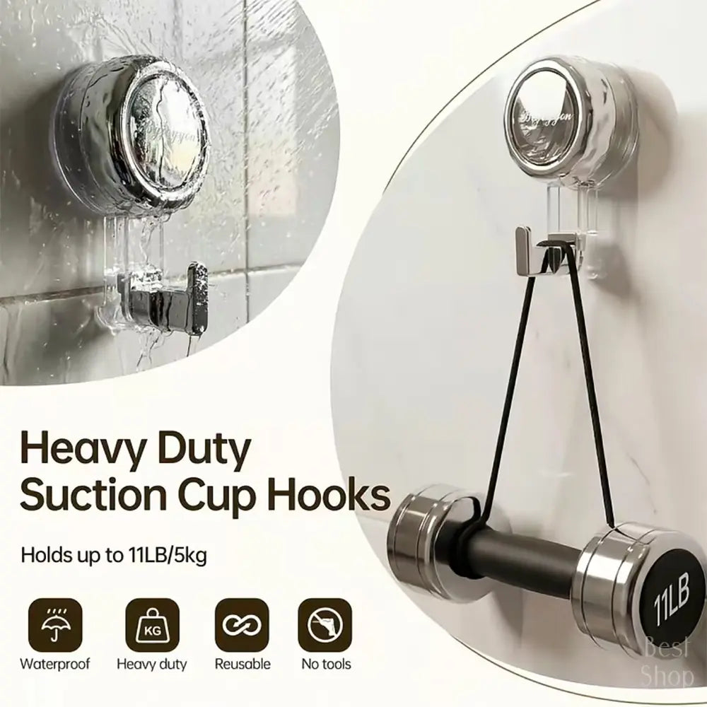 2/4/8/10Pcs Strong Suction Cup Hooks for Shower No Drill Removable Hooks for Towel Glass Doormirror Windows Tile Bathroom Organizer Hanger Christmas Halloween Decoration