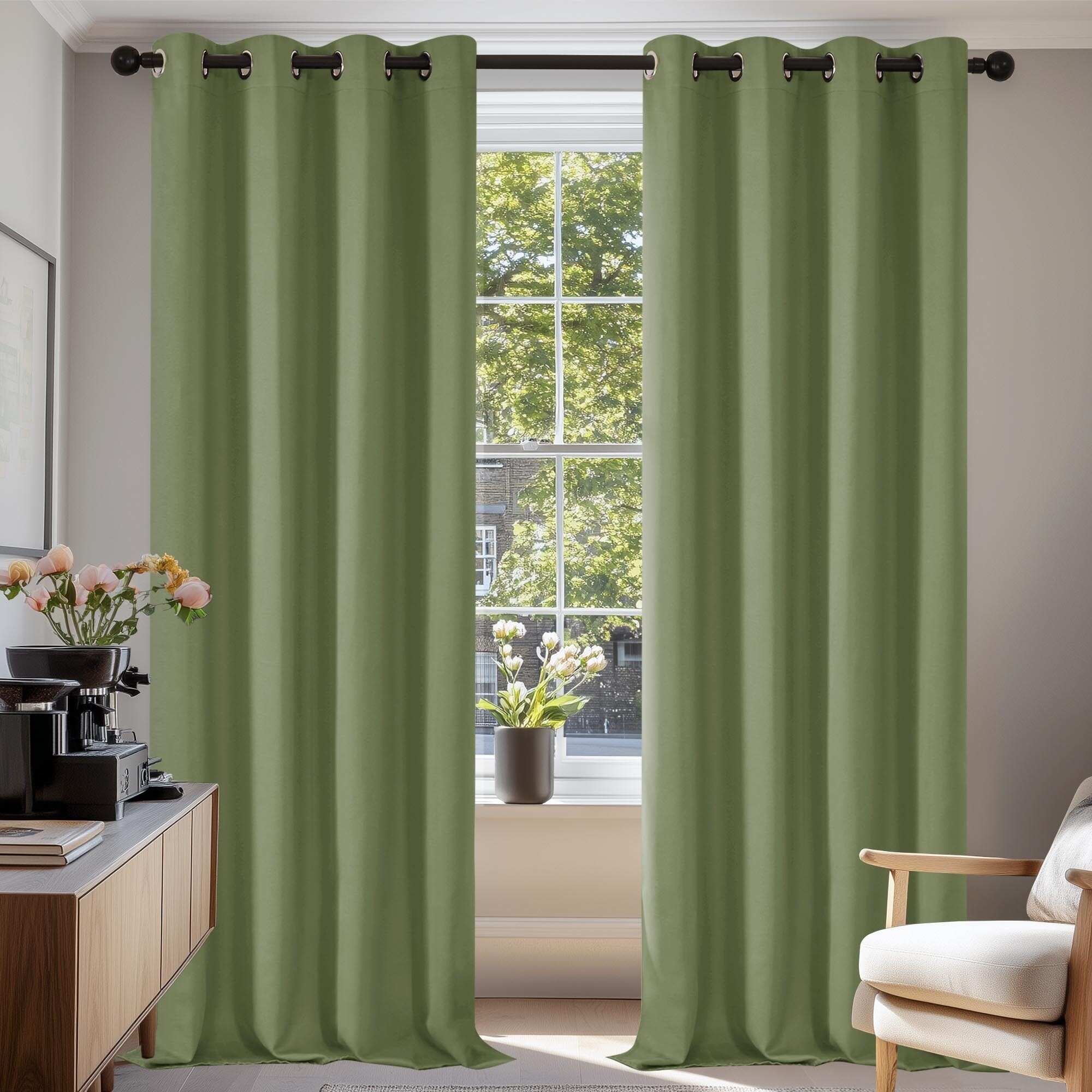 Grommet Living Room Room Darkening Curtains (2 Panel)