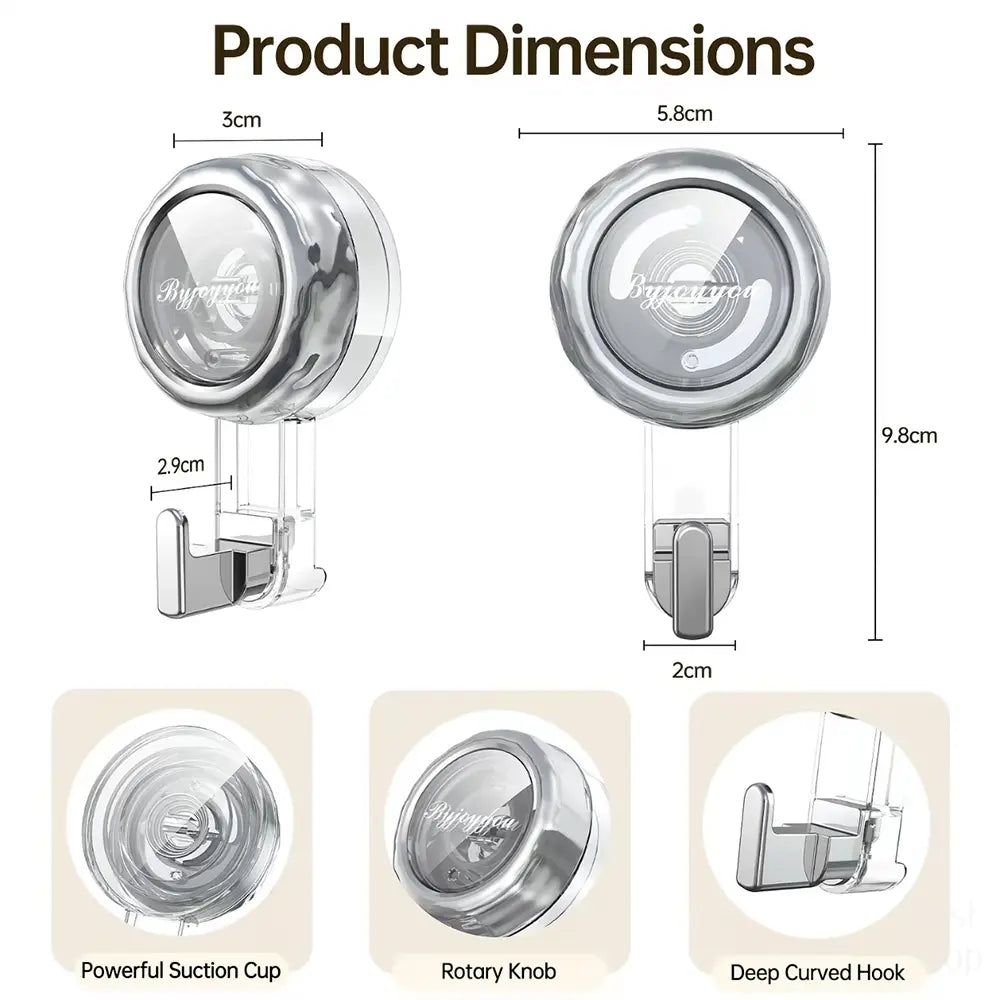 2/4/8/10Pcs Strong Suction Cup Hooks for Shower No Drill Removable Hooks for Towel Glass Doormirror Windows Tile Bathroom Organizer Hanger Christmas Halloween Decoration