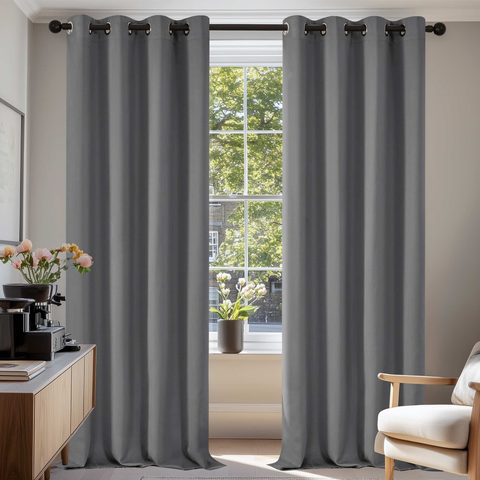 Grommet Living Room Room Darkening Curtains (2 Panel)