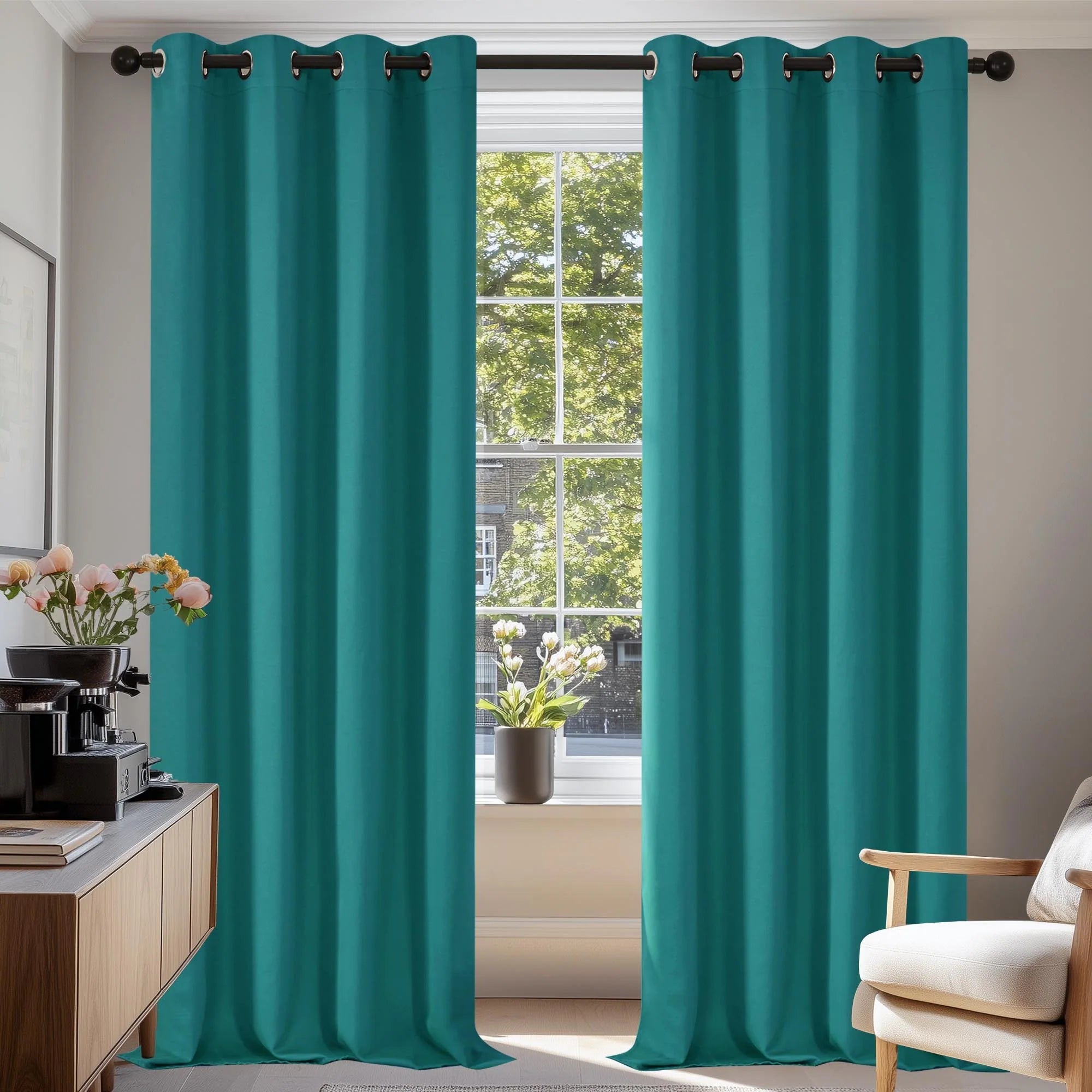 Grommet Living Room Room Darkening Curtains (2 Panel)