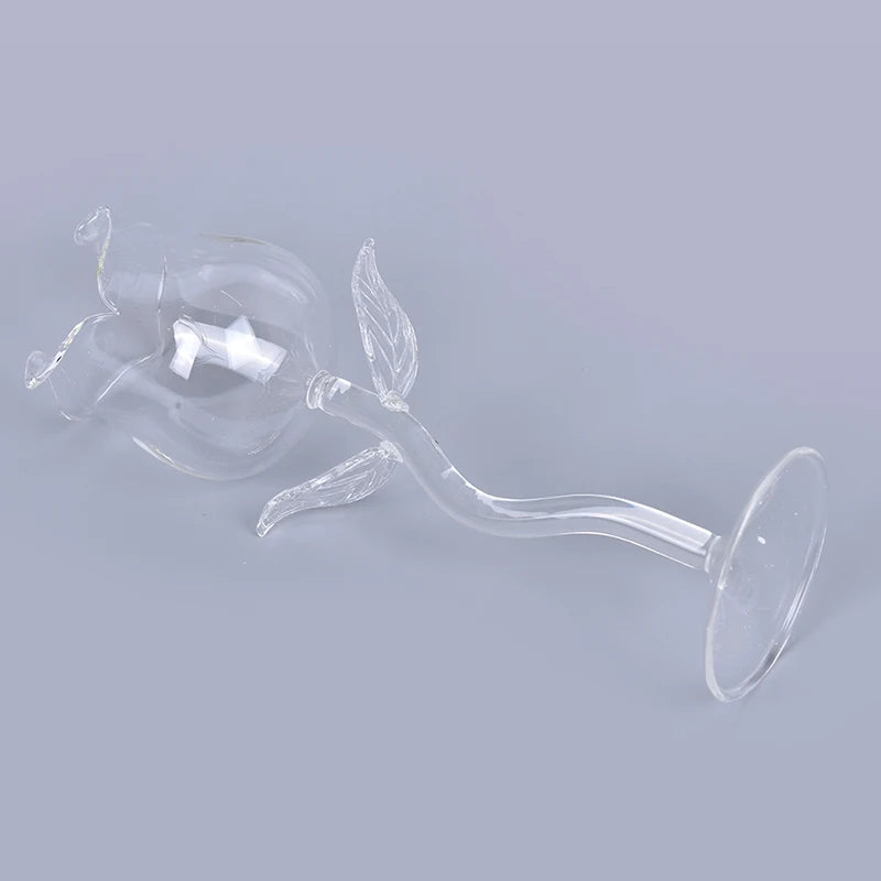 1Pc Wine Cocktail Glasses Home Wedding Party Barware Drinkware Gifts Creative Wine Glass Rose Flower Shape Goblet Lead-Free Red