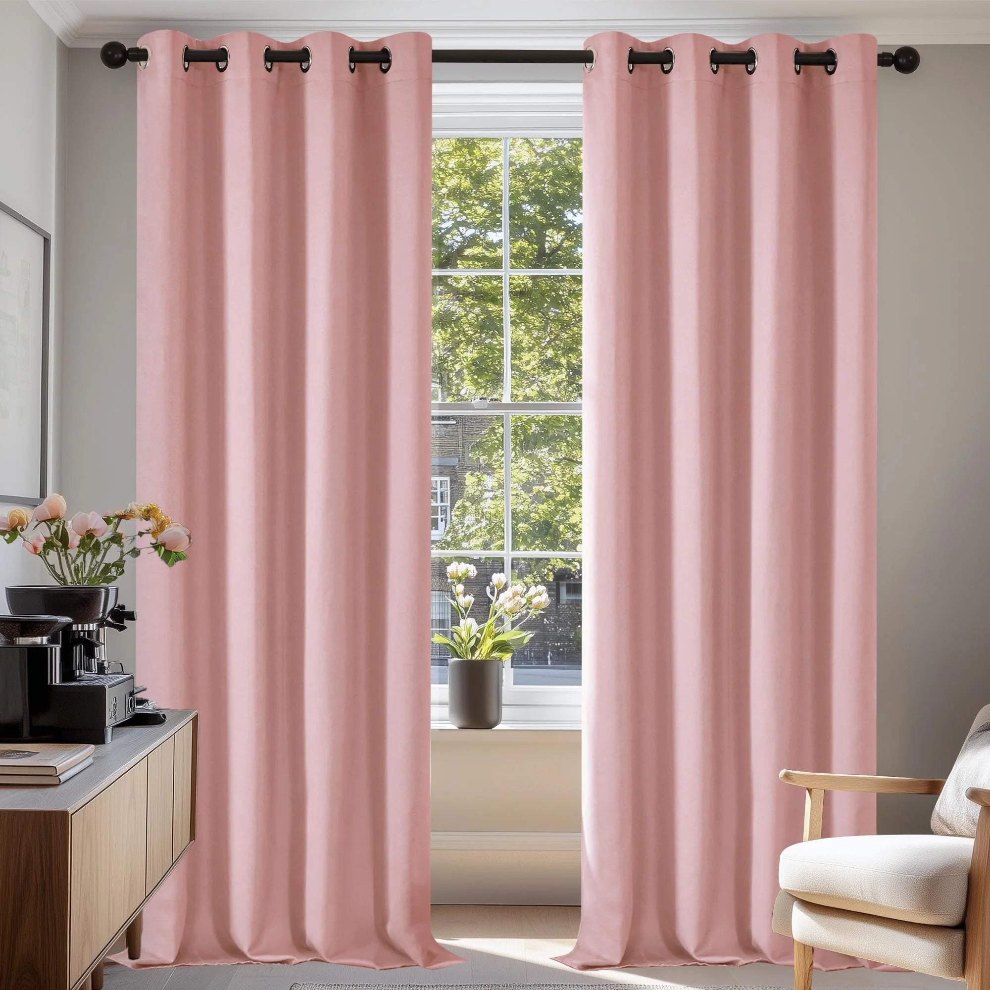 Grommet Living Room Room Darkening Curtains (2 Panel)