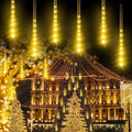 Christmas Lights, Meteor Shower Icicle String Lights, 18 Inches 10 Tubes 360 LED Christmas Lights Outdoor Dropping Lights, Hanging Falling Rain Lights Holiday Christmas Tree Lights, Warm White
